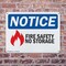 Signmission Fire Safety No Storage OSHA Notice Sign, Plastic, 10in W x 7in L, 2PK OS-2PACK-NS-P-710-L-12655 - alternate 6